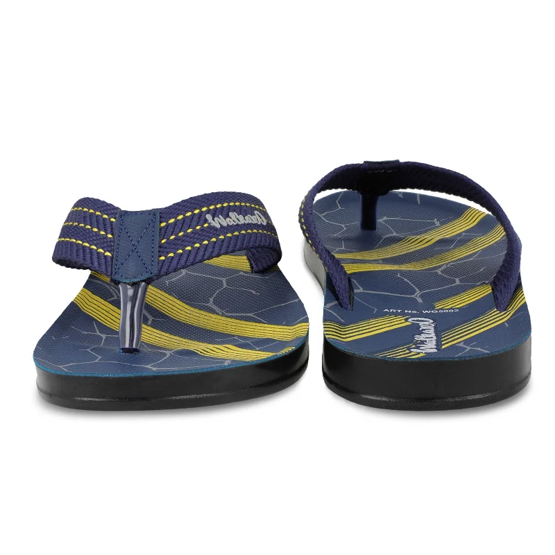 Walkaroo Men Solid Thong Sandals  - WG5002 Blue Yellow