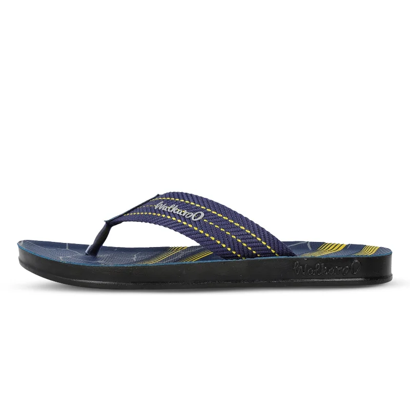 Walkaroo Men Solid Thong Sandals  - WG5002 Blue Yellow