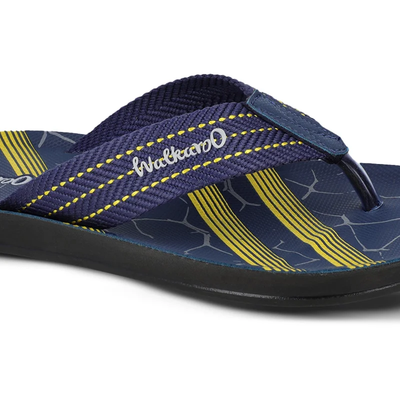 Walkaroo Men Solid Thong Sandals  - WG5002 Blue Yellow