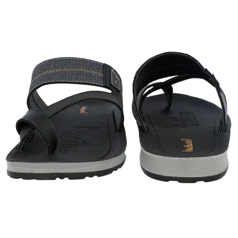 Walkaroo Men Cross Strap Slide Sandals  - WG5301 Black