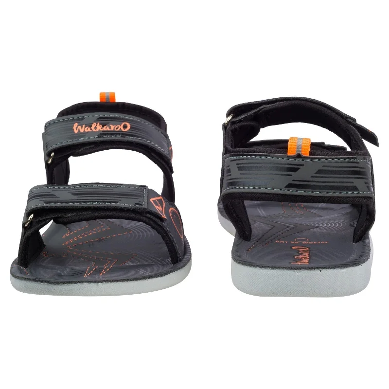 Walkaroo Men Strappy Floater Sandals  - WG5754 Grey