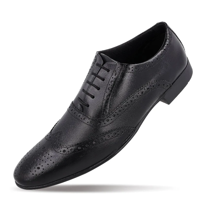 Walkaroo  Leather Men formals Shoes - WF6055 Black