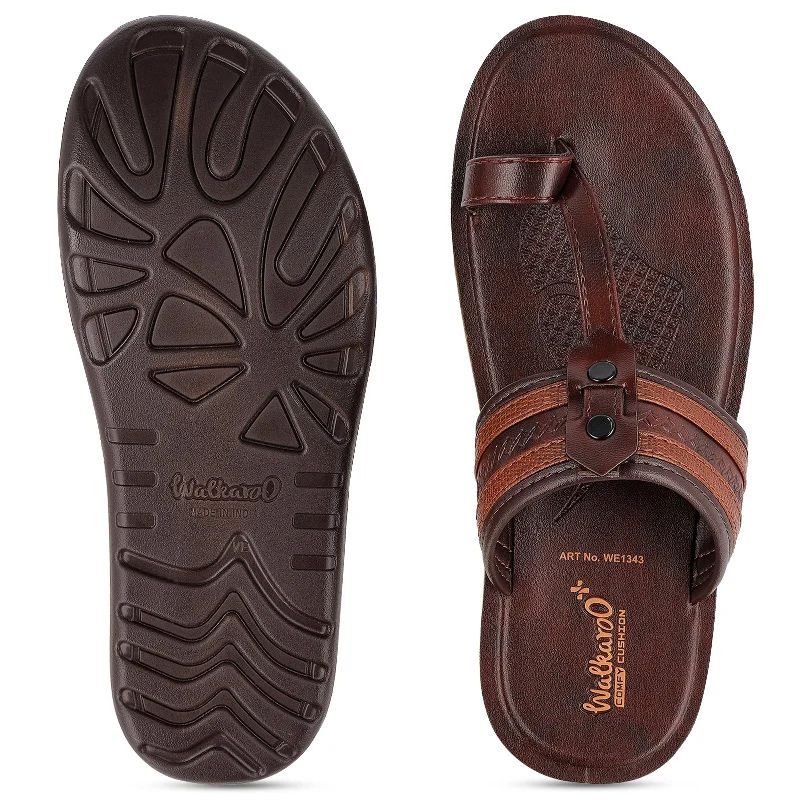 WALKAROO+ MEN SANDALS - WE1343 BROWN