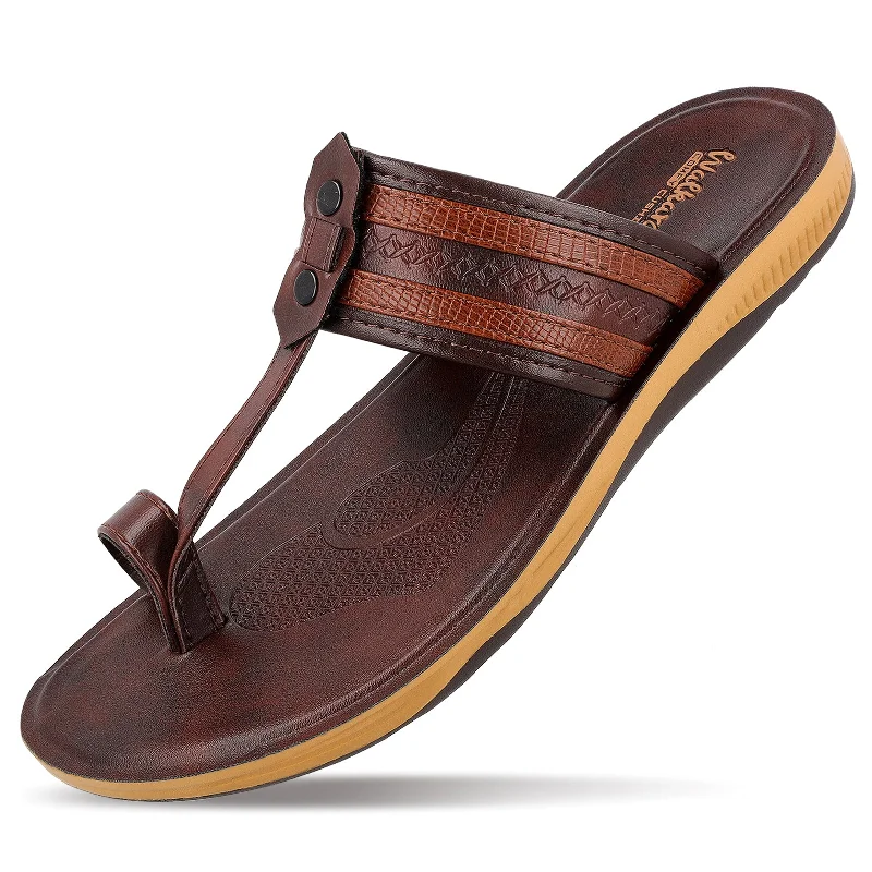 WALKAROO+ MEN SANDALS - WE1343 BROWN