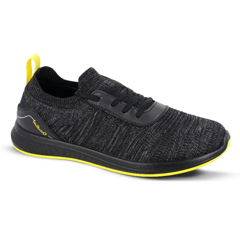 Walkaroo Men Walking and Washable Shoes- XS9772 Black Yellow