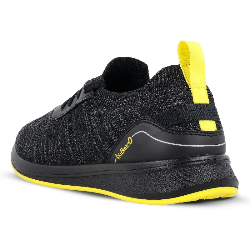 Walkaroo Men Walking and Washable Shoes- XS9772 Black Yellow